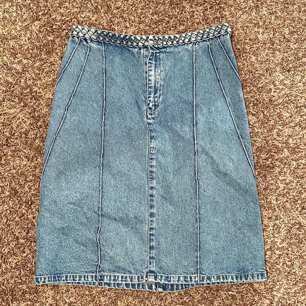 Denim a-line skirt light wash - Picture 3 of 3